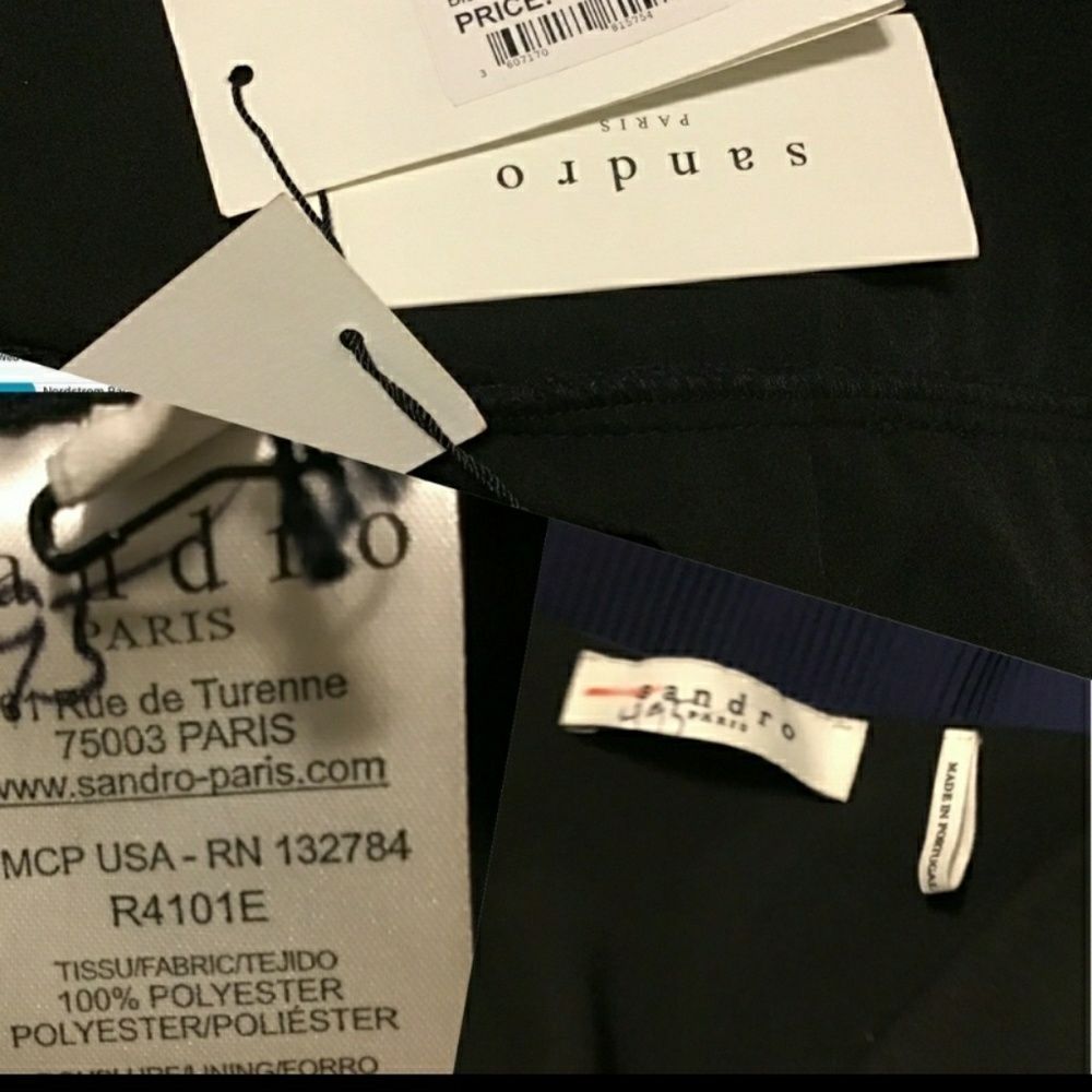 Sandro Two-tone One shoulder Ribbed Dress USA 6-8 - Picture 8 of 8
